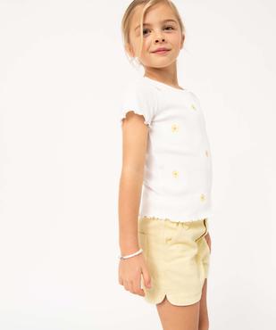 Short fille en toile denim avec bas arrondi vue5 - GEMO 4G FILLE - GEMO
