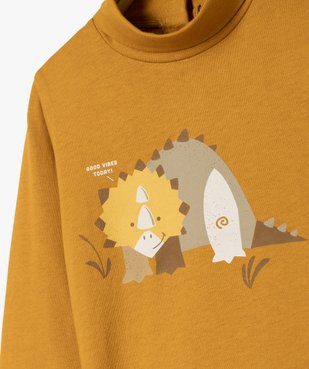 Tee-shirt manches longues et col roulé imprimé dinosaures bébé garçon vue2 - GEMO 4G BEBE - GEMO