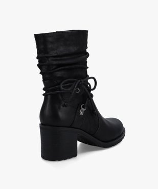 Boots femme à talon bride fantaisie et semelle crantée  vue4 - GEMO(URBAIN) - GEMO