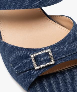 Mules à talon haut et boucles à strass en jean femme vue6 - FOLLOW ME - GEMO
