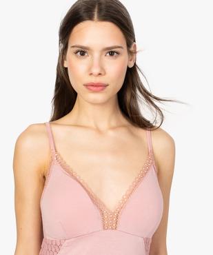 Nuisette en viscose et dentelle avec bonnets coqués vue2 - GEMO(HOMWR FEM) - GEMO
