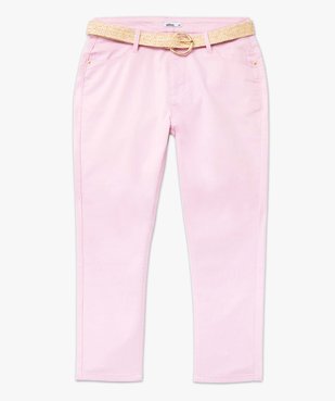 Pantacourt femme en toile denim avec ceinture tressée vue4 - GEMO 4G FEMME - GEMO