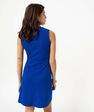 Robe empire courte sans manches unie femme vue3 - GEMO(FEMME PAP) - GEMO