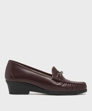 Mocassins confort dessus cuir et talon compensé femme vue1 - G'FLEX - GEMO