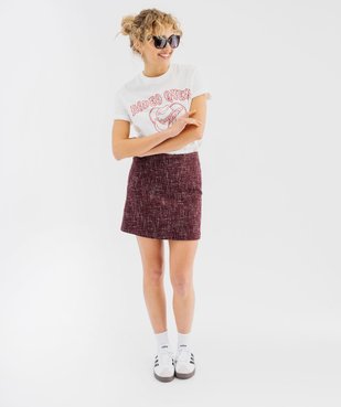 Jupe courte aspect tweed femme vue1 - GEMO(FEMME PAP) - GEMO