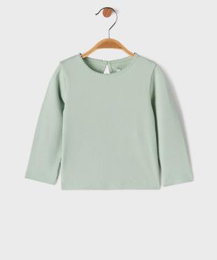 Tee-shirt manches longues en maille côtelée bébé fille vue2 - GEMO 4G BEBE - GEMO