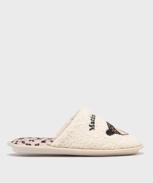 Chaussons forme mules en fourrure imitation femme vue1 - GEMO(HOMWR FEM) - GEMO