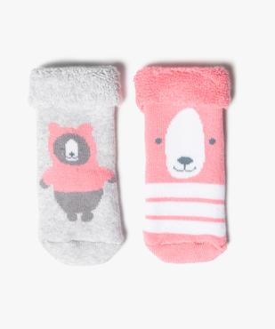 Chaussettes bébé en maille bouclette motif ours (lot de 2)  vue1 - GEMO 4G BEBE - GEMO