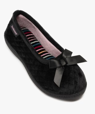 Chaussons ballerines en velours femme - Isotoner vue5 - ISOTONER - GEMO