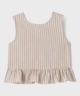 Débardeur à basque et dos fantaisie ouvert fille vue1 - GEMO 4G FILLE - GEMO