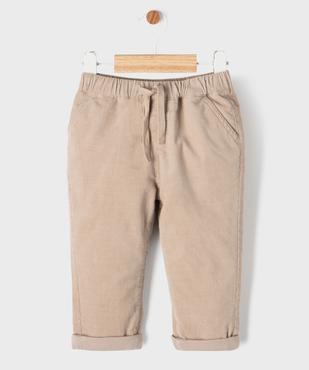 Pantalon en velours doublé jersey à taille élastiquée bébé fille vue1 - GEMO(BEBE DEBT) - GEMO