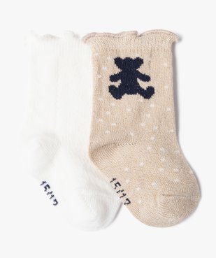 Chaussettes à finitions froncées bébé fille (lot de 2) - LuluCastagnette vue1 - LULUCASTAGNETTE - GEMO
