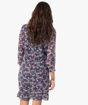 Robe femme en voile à motifs fleuris vue3 - GEMO(FEMME PAP) - GEMO