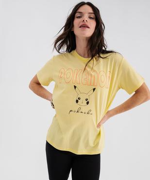 Tee-shirt manches courtes avec motif Pikachu femme - Pokemon vue1 - POKEMON - GEMO