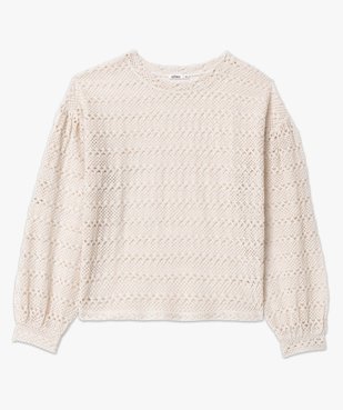 Tee-shirt femme à manches longues en maille ajourée  vue4 - GEMO(FEMME PAP) - GEMO