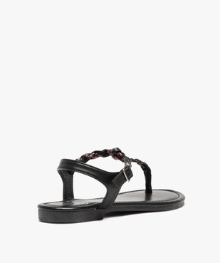 Sandales femme à talon plat et entre-doigts tressé vue4 - GEMO (CASUAL) - GEMO