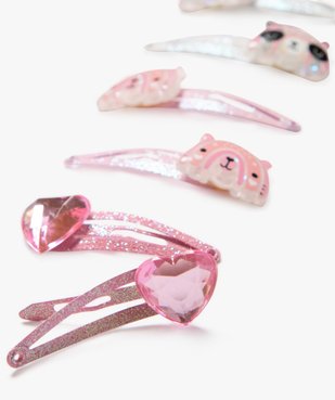 Pinces clic-clac pour les cheveux fille avec paillettes (lot de 6) vue2 - GEMO (ACCESS) - GEMO