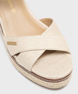 Sandales compensées en toile pailletée femme - LuluCastagnette vue6 - LULUCASTAGNETTE - GEMO