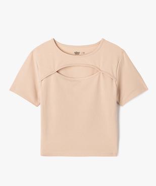 Tee-shirt à manches courtes avec ouverture sur le buste fille vue1 - GEMO 4G FILLE - GEMO