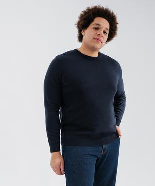 Pull en coton en maille fine à col rond homme  vue4 - GEMO (HOMME) - GEMO