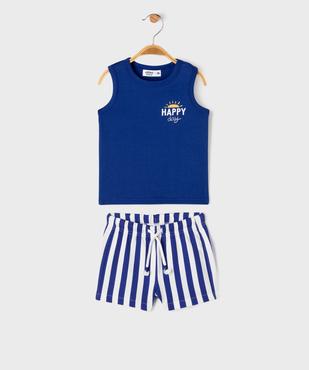 Ensemble 2 pièces short et débardeur bébé garçon vue1 - GEMO 4G BEBE - GEMO