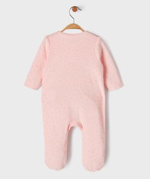 Pyjama en velours ouverture devant motif animal et pois dorés bébé vue8 - GEMO 4G BEBE - GEMO