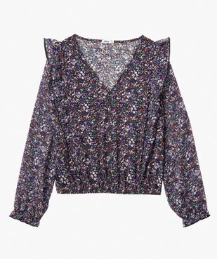 Tee-shirt femme avec manches en voile et volants vue4 - GEMO(FEMME PAP) - GEMO