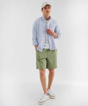 Bermuda en maille French Terry avec taille ajustable homme vue4 - GEMO 4G HOMME - GEMO