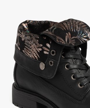 Boots femme biker à col et languette rabattable à motifs pailletés vue7 - VALENTINA BALDA - GEMO