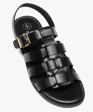 Sandales femme unies à talon plat et brides larges  vue5 - GEMO (CASUAL) - GEMO