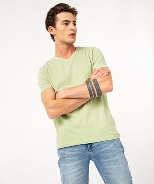 Tee-shirt à manches courtes et col V homme vue1 - GEMO 4G HOMME - GEMO