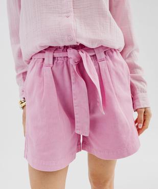 Short ample à taille haute ceinturée femme vue2 - GEMO(FEMME PAP) - GEMO