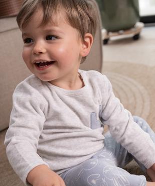 Pyjama 2 pièces en velours motifs lapins bébé garçon vue5 - GEMO 4G BEBE - GEMO