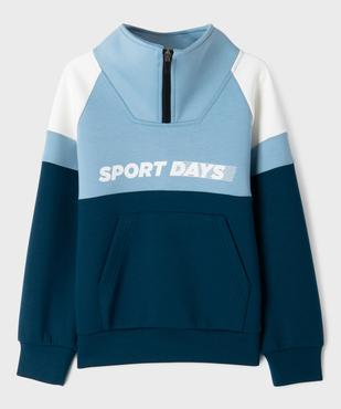 Sweat garçon color block à col montant zippé garçon vue1 - GEMO (ENFANT) - GEMO