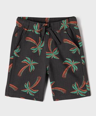 Bermuda en maille texturée à motifs palmiers garçon vue1 - GEMO (ENFANT) - GEMO