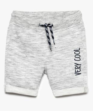 Bermuda bébé en jersey bouclette avec taille élastique vue1 - GEMO(BEBE DEBT) - GEMO