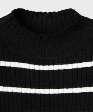 Pull en maille côtelée à rayures fille vue2 - GEMO 4G FILLE - GEMO