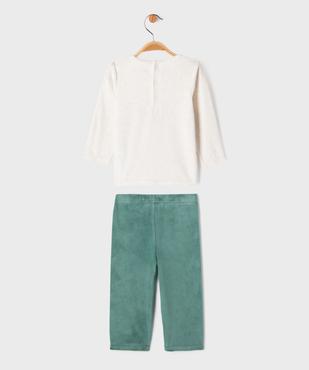 Pyjama 2 pièces en velours avec motif biche brodé bébé fille vue4 - GEMO 4G BEBE - GEMO