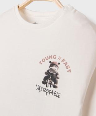 Tee-shirt manches longues imprimé devant et dos bébé garçon vue3 - GEMO 4G BEBE - GEMO