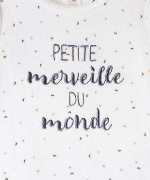 Pyjama en velours avec message brodé bébé vue2 - GEMO(BB COUCHE) - GEMO
