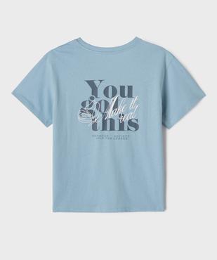 Tee-shirt manches courtes imprimé dos fille vue3 - GEMO 4G FILLE - GEMO