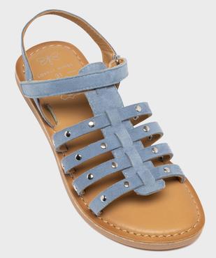 Sandales en cuir spartiates à brides cloutées fille - Lovely Wings vue5 - LOVELY WINGS GEMO FOR GOOD - GEMO