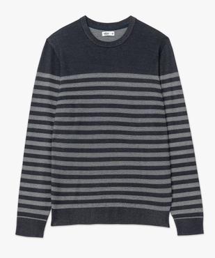 Pull rayé en fines mailles à col rond homme vue4 - GEMO 4G HOMME - GEMO