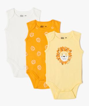 Body sans manches encolure américaine bébé garçon (lot de 3) vue1 - GEMO 4G BEBE - GEMO