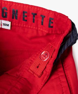 Short en twill avec ceinture tressée bébé garçon - LuluCastagnette vue4 - LULUCASTAGNETTE - GEMO