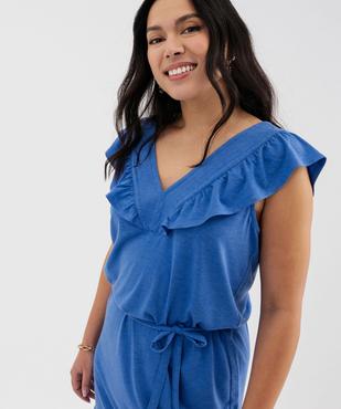 Robe tee-shirt avec volant sur les épaules femme vue2 - GEMO(FEMME PAP) - GEMO