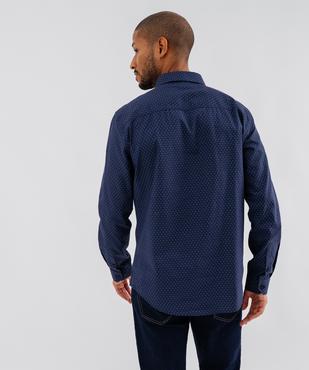 Chemise manches longues en coton à micro motifs homme vue2 - GEMO (HOMME) - GEMO
