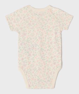 Body à manches courtes fermeture croisée motifs fleuris bébé fille (lot de 3) vue4 - GEMO 4G BEBE - GEMO