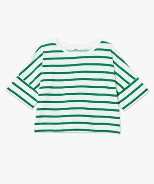 Tee-shirt à manches courtes rayé coupe courte femme vue4 - GEMO(FEMME PAP) - GEMO
