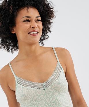 Haut de pyjama à fines bretelles et dentelle femme vue2 - GEMO 4G FEMME - GEMO